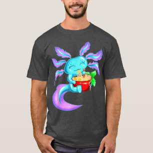 Camiseta Kawaii Axolotl come ramen Anime Japonês Noodles ki