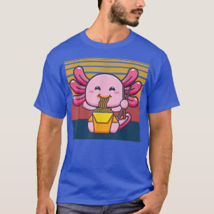 Camiseta Kawaii Axolotl Comendo Ramen Nodles Anime Vintage