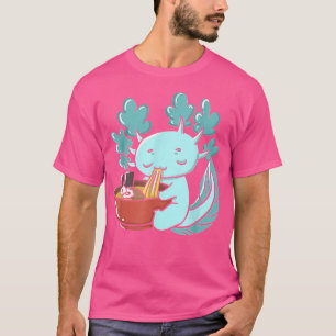 Camiseta Kawaii Axolotl Comendo Ramen Noodles Animes Girls
