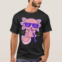 Kawaii Axolotl, Cor-De-Rosa, Cinzento, Com Óculos
