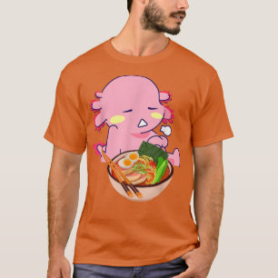 Camiseta Kawaii Axolotl Eating Ramen Noodles Anime Kids Gir