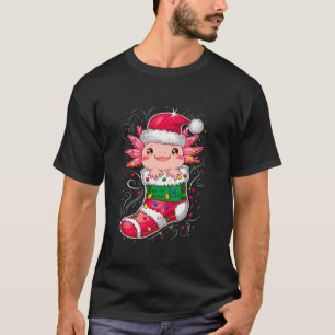 Camiseta Kawaii Axolotl Figurino de Natal Animes Crianças M