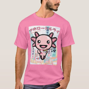 Camiseta Kawaii Axolotl Life Ramen Strawberry Milk Shake Ja