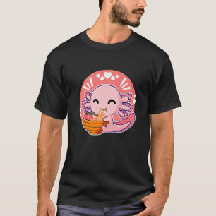 Camiseta Kawaii Axolotl Ramen Cute Axolotl Japonês Anime L