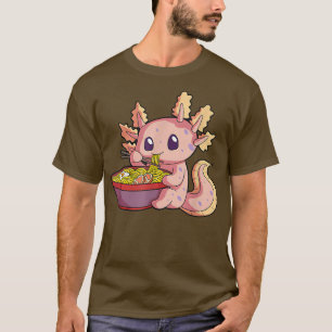 Camiseta Kawaii Axolotl Ramen Japanese Anime Gift Teen Girl