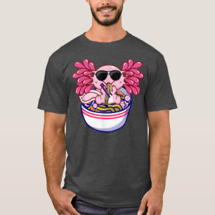 Camiseta Kawaii Axolotl Ramen Noodles Japonês Anime Gift