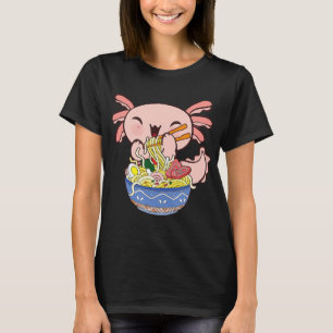 Camiseta Kawaii Axolotl Ramen Noodles Japoneses Animes Kids