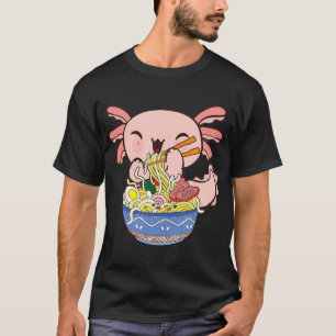 Camiseta Kawaii Axolotl Ramen Noodles Japoneses Animes Kids