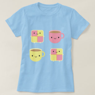 Camiseta Kawaii Battenberg Cake & Cup