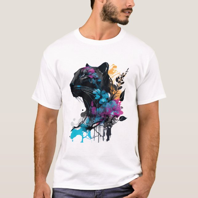 Camiseta Kawaii Big Black Cat (Frente)