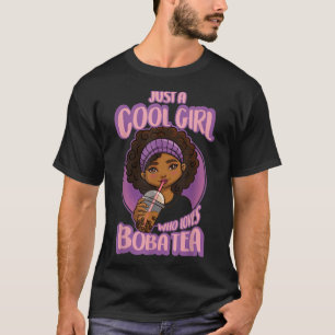 Camiseta Kawaii Black Girl Anima Boba Tea