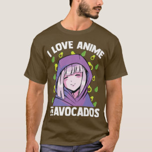 Camiseta Kawaii Blushing Otaku Girl I Love Anime Avocado
