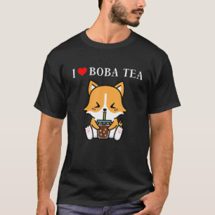 Camiseta Kawaii Boba Corgi Cachorro Tea Bebe Anime Bonito