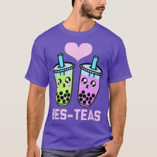Camiseta Kawaii Boba Tea Besties Correspondendo Casal Bes T