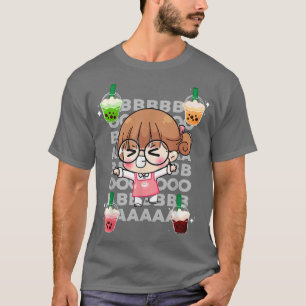 Camiseta Kawaii Boba Tea Bubble Tea Anime Kawaii Neko