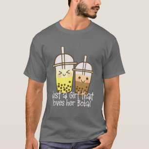Camiseta Kawaii Boba Tea Roupa Apenas Uma Rapariga Que A Am