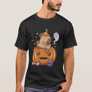 Camiseta Kawaii Boo Capybara Halloween Trick ou Treat Pumpk