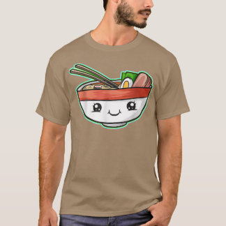 Camiseta Kawaii Bowl De Ramen Com Face A Ramen Japonês
