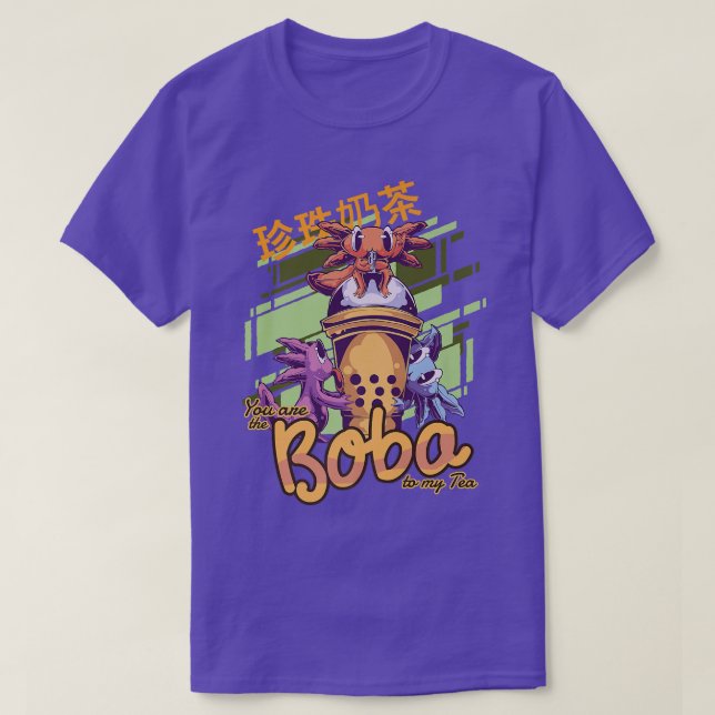 Camiseta Kawaii Bubble Tea Axolotl Funny Boba Tea Premium (Frente do Design)