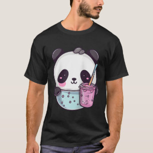 Camiseta Kawaii Bubble Tea Panda Boba-Tea Baseball Japonês
