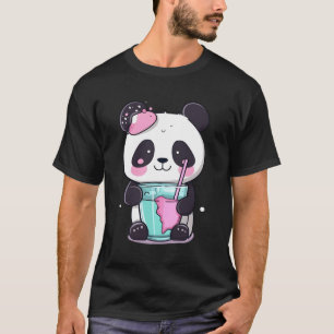 Camiseta Kawaii Bubble Tea Panda Boba-Tea Japonês
