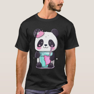 Camiseta Kawaii Bubble Tea Panda Boba-Tea Japonês