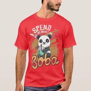 Camiseta Kawaii Bubble Tea Panda Funny Boba Tea 1200