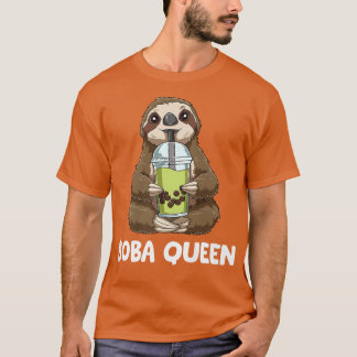 Camiseta Kawaii Bubble Tea Queen - Sloth Boba Tea 1202