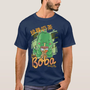 Camiseta Kawaii Bubble Tea T-Rex Funny Boba Tea
