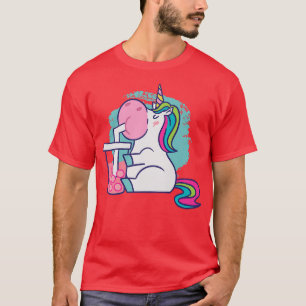 Camiseta Kawaii Bubble Tea Unicorn Boba Unicorn Bebendo Bu