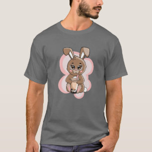 Camiseta Kawaii Bunny Boba Bubble Tea Cute Anime Coelho Wom