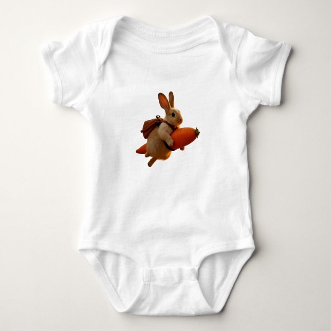 Camiseta Kawaii Bunny Jetpack - Chubby Rabbit Blas (Frente)