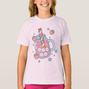 Camiseta Kawaii Bunny Strawberry Drink
