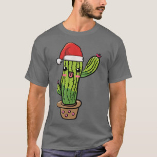 Camiseta Kawaii Cactus Christmas Chibi Cute Happy Funny Gra