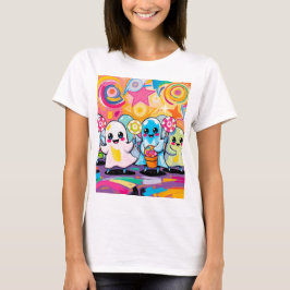 Camiseta Kawaii Candy Parade Cartoon Colorido