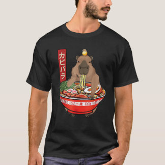 Camiseta Kawaii Capybara Eating Ramen Noodles Animanes