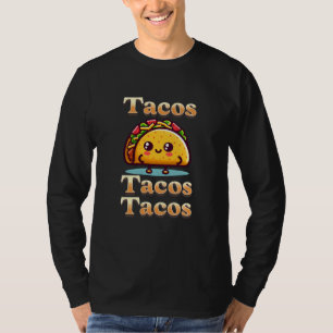 Camiseta Kawaii Cartoon Tacos