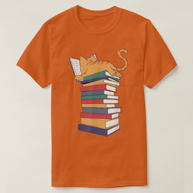 Camiseta Kawaii Cat Books Gift Mulheres (Frente do Design)
