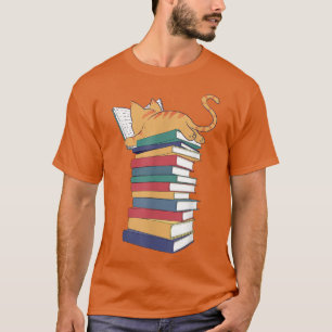 Camiseta Kawaii Cat Books Gift Mulheres