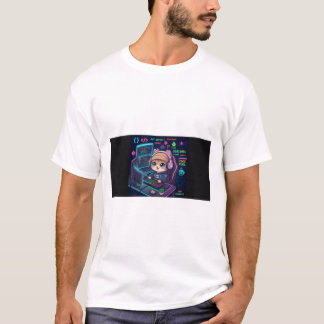 Camiseta Kawaii Cat Coder | Gato Neo Programador F