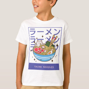 Camiseta Kawaii Cat Comendo Espaguete 40