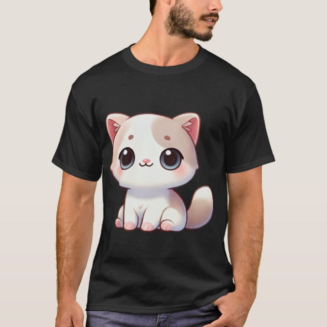 Camiseta Kawaii Cat Design Adorable Kitten Artwork (Frente)