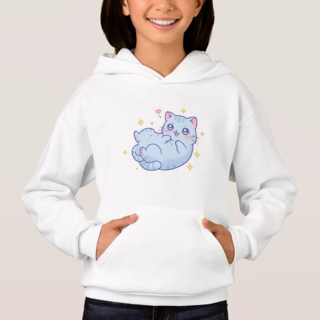 Camiseta Kawaii Cat Hoodie - Playful Vibes! (Frente)