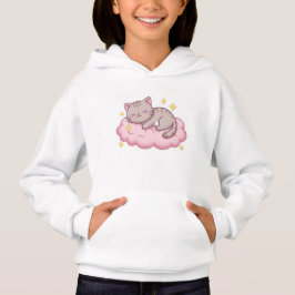 Camiseta Kawaii Cat Hoodie - Sweet Dreams! 🌙😽