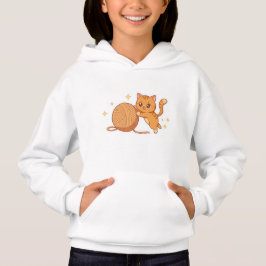Camiseta Kawaii Cat Hoodie - Yarn Party! 🧶😹