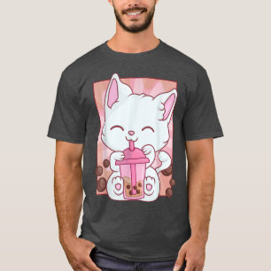 Camiseta Kawaii Cat Maneki Neko Girls Women, Anime Boba Bub
