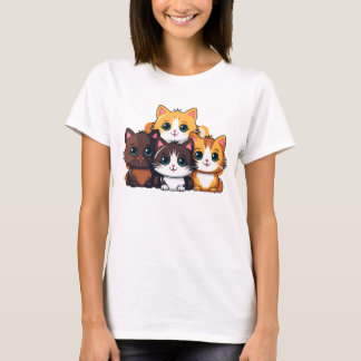 Camiseta Kawaii Cat Pack – Cute Cartoon Cats Women’s T-Shir