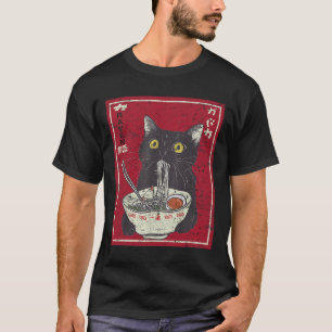 Camiseta Kawaii Cat Ramen Japonês Comida Engraçada Animes R
