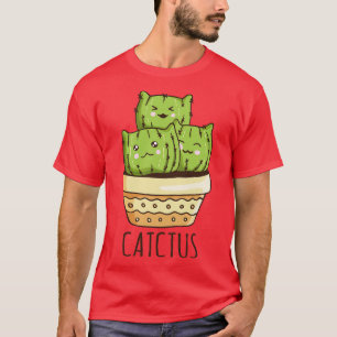 Camiseta Kawaii Catctus Cactus Succultus Kittens Cat Cactos
