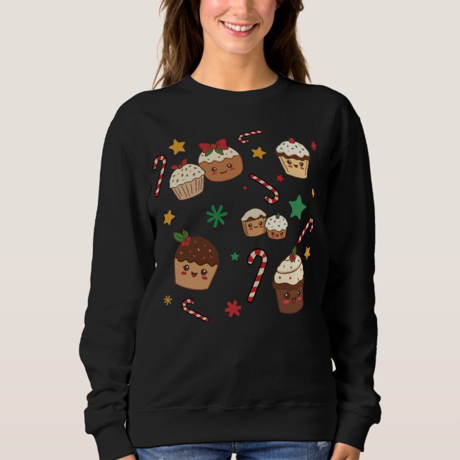 Camiseta Kawaii Christmas Muffins (Frente)